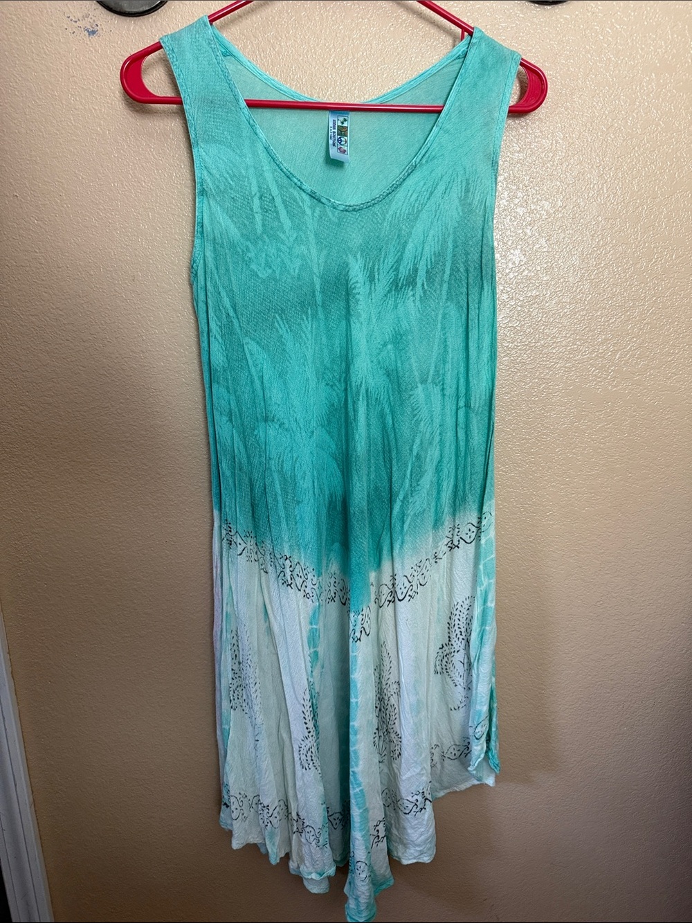 India Boutique Turquoise and White Ombre Sleeveless Dress